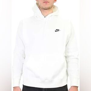 Nike White Pull Over Hoodie Size Medium